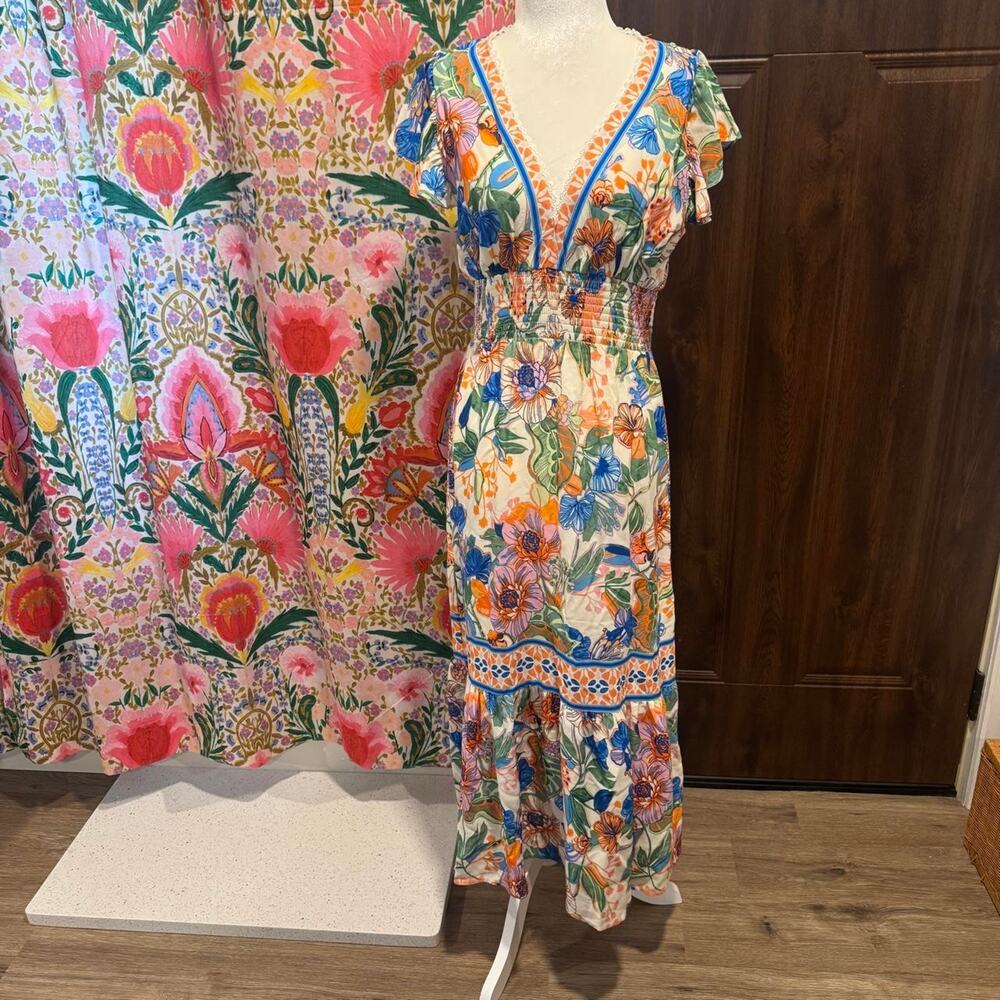 Adrianna papell floral maxi dress SZ 4